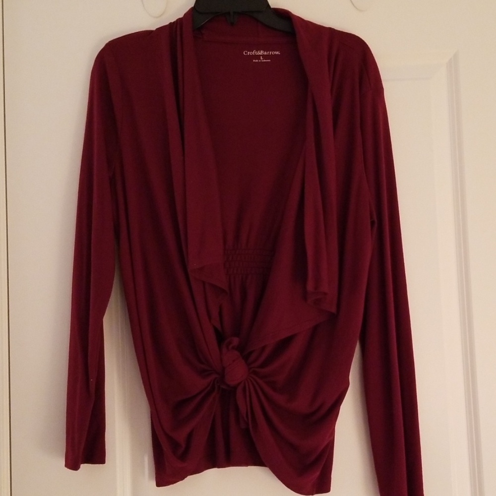 Long sleeve burgundy cardigan